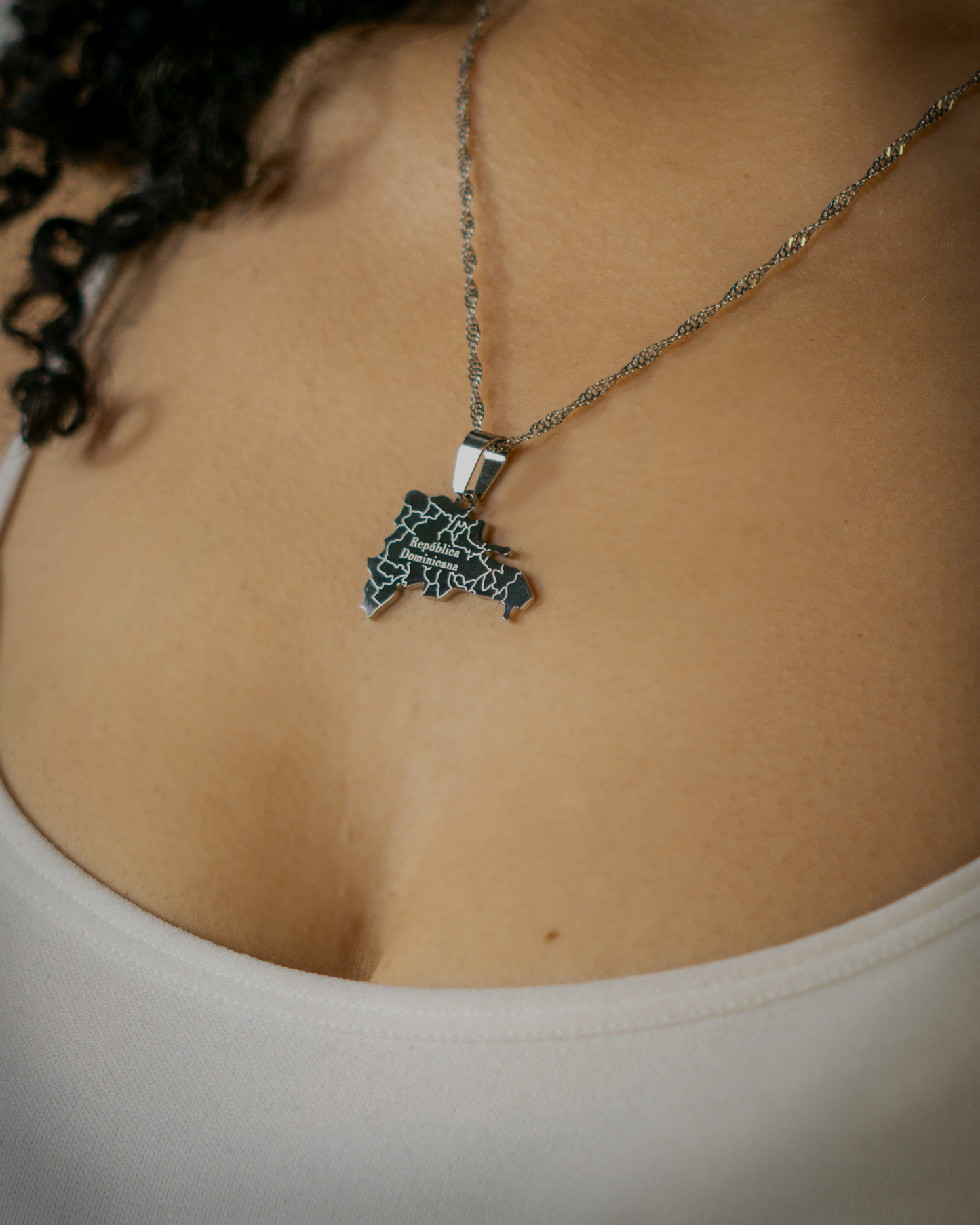 Dominican Republic Necklace - Map
